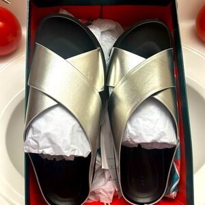 Silver Metallic Slides